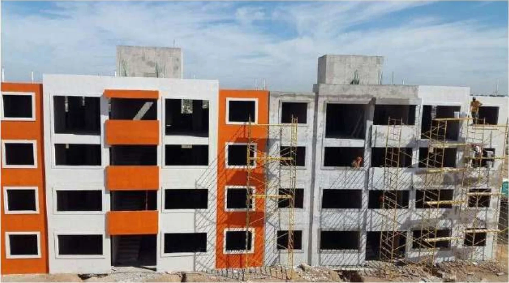 Edificios con moldes de aluminio